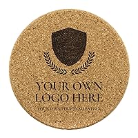 Customized Round Cork Coasters for Coffee Tables with Logo Personalized Coasters for Drinks Housewarming Essentials for New Home Round Cork Coasters Set of 4 Kitchen Decors