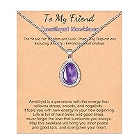 Tarsus Crystal Pendant Necklace for Women Teen Girls, Moonstone, Amethyst, Fashion Jewelry, Gifts for Valentines Day Birthday Christmas