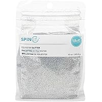 We R Memory Keepers 0633356606079 Glitter Spin It-10 Ounce-Extra Fine-Sliver, Silver Holographic