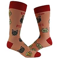 Crazy Dog T-Shirts Men's Drink Up Pussies Socks Funny Cat Dad Drinking Adult Humor Sarcastic Novelty Footwear