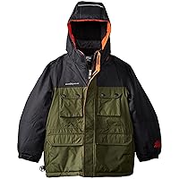 ZeroXposur Boys Puffer Jacket Fleece Lined Hooded Kids Winter Coat Outwear, Loden, Large/14/16