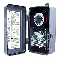 GE Heavy-Duty 7-Day Digital Box Timer Switch, Metal, Tamper Resistant, Battery Backup, Universal Voltage, 120, 240, 277 VAC, NEMA 3R-Rated, Indoor/Outdoor, Ideal for Pool Pumps, Water Heaters, 46537