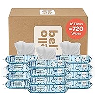 Hello Bello Extra Gentle Unscented Baby Wipes - Plant Based - Made with 99% Water and Aloe for Babies and Kids - 720 Count