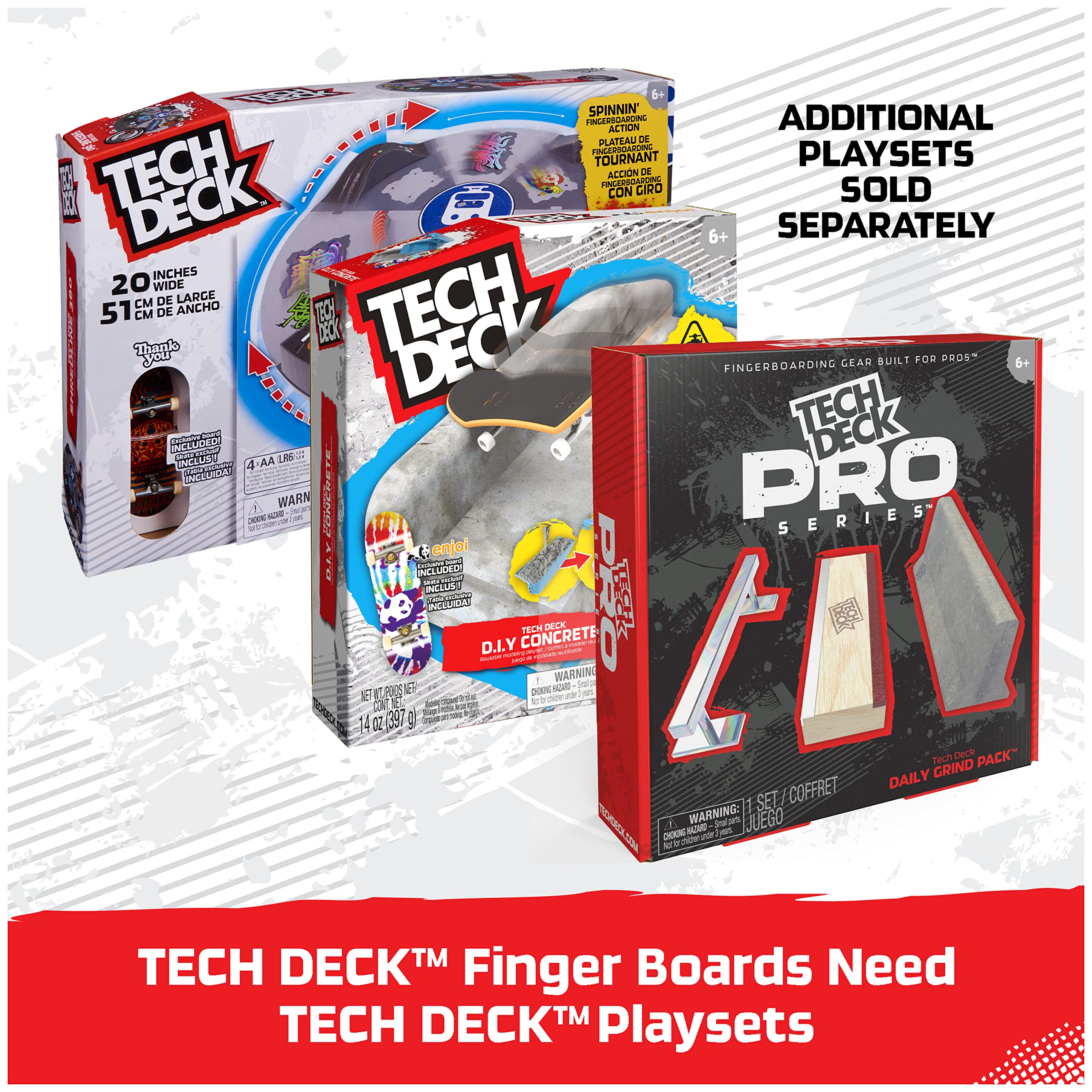 Tech Deck, Ultra DLX Fingerboard 4-Pack, Element Skateboards, Collectible and Customizable Mini Skateboards, Kids Toy for Ages 6 and Up