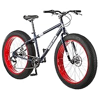 Mongoose Dolomite Fat Tire Mountain Bike, for Men and Women, 26 Inch Wheels, 4 Inch Wide Knobby Tires, 7-Speed, Adult Steel Frame, Front and Rear Brakes