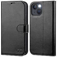 OCASE iPhone 14 Plus Wallet Case, Durable PU Leather Flip Folio Case with 3 Card Holders, RFID Blocking, Shockproof TPU Inner Shell, Protective Phone Cover for Women Men, 6.7 Inch, Black