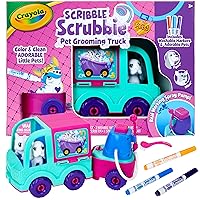 Crayola Scribble Scrubbie Pets Grooming Truck (10 Pcs), Toy Pet Playset, Kids Pet Care Toy, Gift for Girls & Boys, Ages 3+