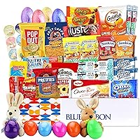 Easter Gift Box 72 Count Care Package with Two Plush Bunny Treats Snacks Gift Boxes for Couple, Girlfriend, Boyfriend, Mom, Kids, Toddlers, Friends, Men