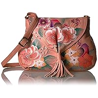 Anna by Anuschka Hand Painted Women’s Leather Flap Hobo