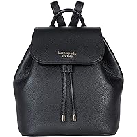 Kate Spade New York Sinch Pebbled Leather Medium Flap Backpack Black One Size