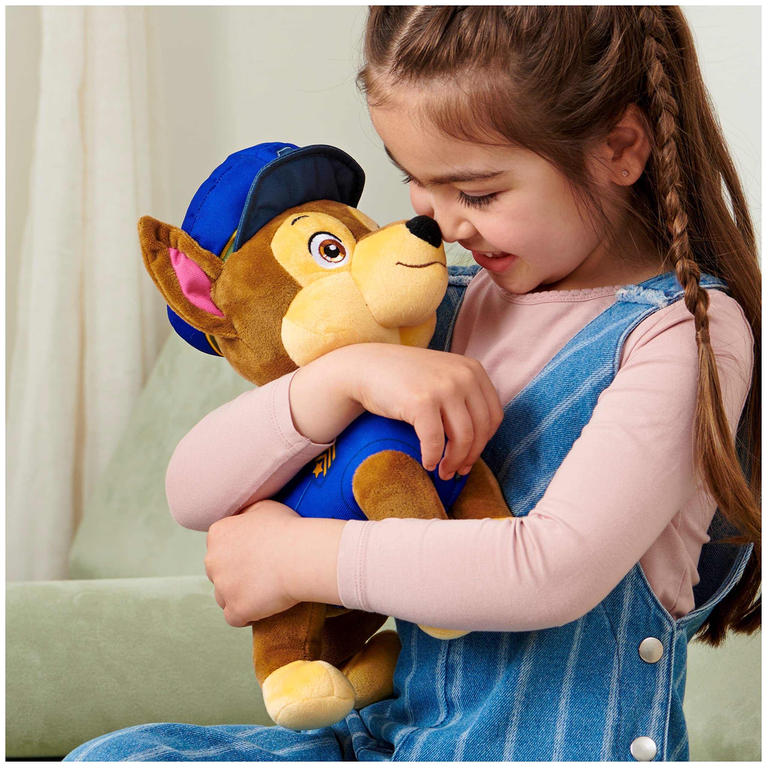 Paw Patrol, Talking Chase 12-Inch-Tall Interactive Plush Toys with Sounds, Phrases and Wagging Tail, Stuffed Animals, Kids Toys for Ages 3 and up