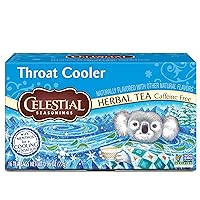 Celestial Seasonings Throat Cooler Herbal Tea, Caffeine Free, 16 Tea Bags Box
