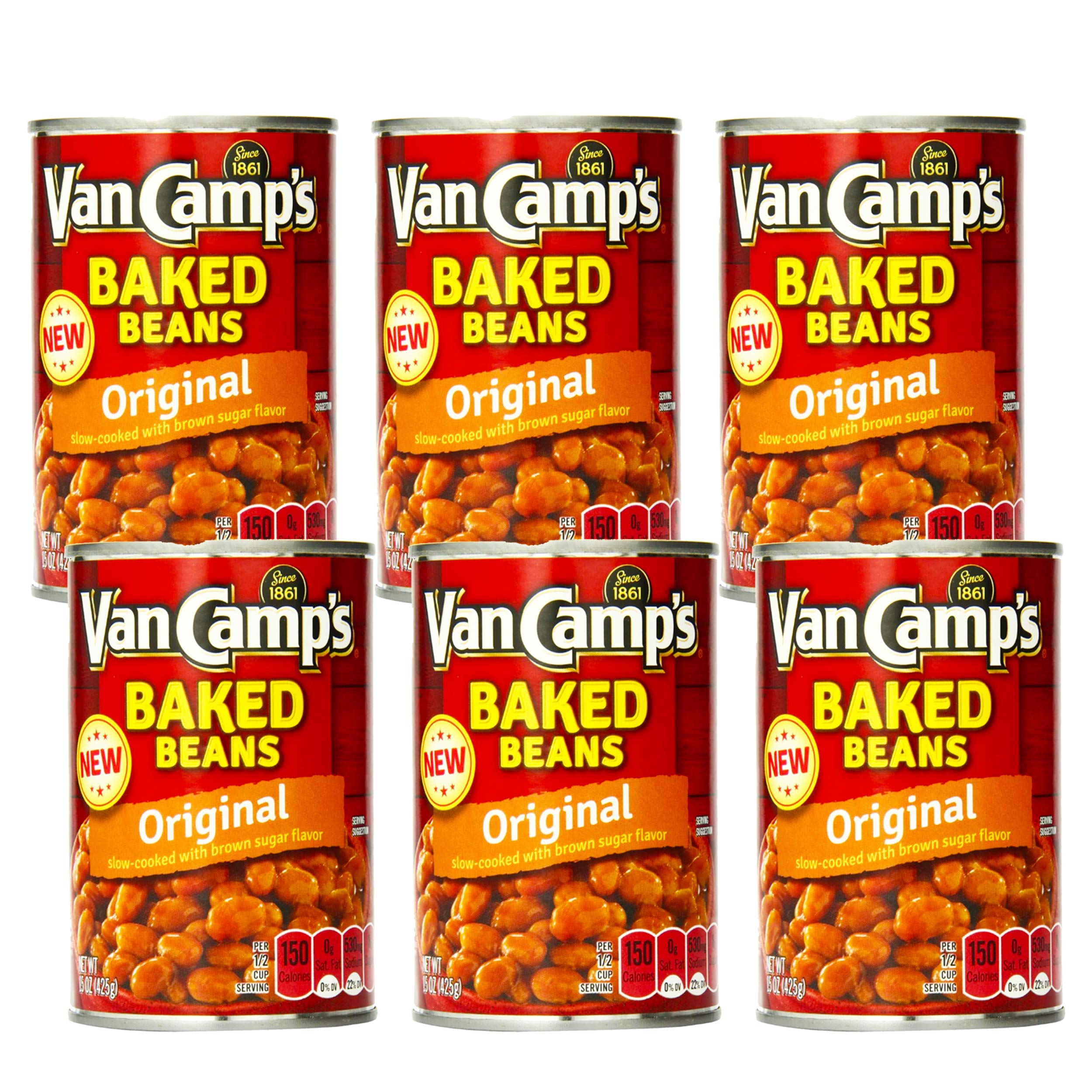 Van Camps, Original, Baked Beans, 15oz Can (Pack of 6)