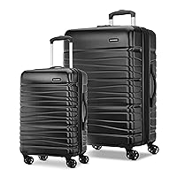 Samsonite Evolve SE Hardside Expandable Luggage with Double Spinner Wheels, Bass Black, 2-Piece Set (20/28)