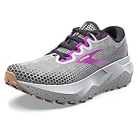 Brooks Women’s Caldera 6 Trail Running Shoe - Oyster/Blackened Pearl/Purple - 8 Medium