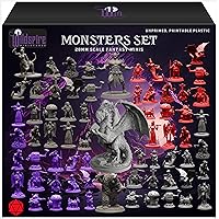 CZYY Fantasy Miniatures 2.5D Wood Laser Cut Figures 28mm Scale 6pcs Starter Set Perfect for D&D, Dungeons and Dragons, Pathfinder and Other Tabletop