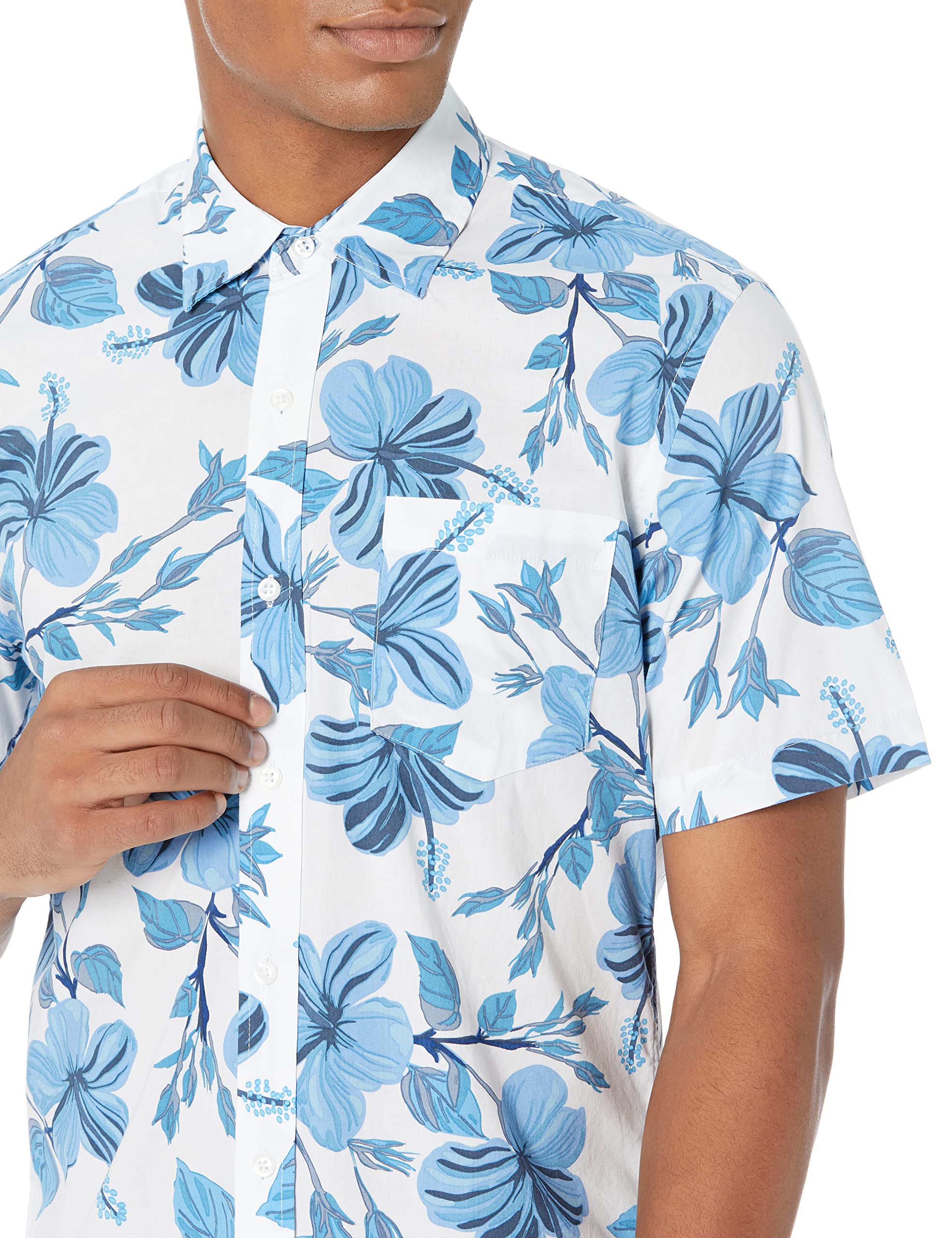 Amazon Essentials Men's Slim-Fit Short-Sleeve Print Shirt