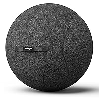 Yes4All Exercise Office Sitting Ball Chair with Convenient Handle and Pump Included, Standard, Dark Gray