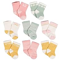 Unisex Baby 8-Pair Wiggle-Proof Sock