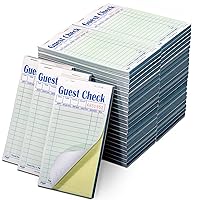 FMP Brands Double Part Guest Check Pads for Restaurants, Server Note Pads Total 2500 Sheets (50 Pads), Perforated 2 Part Carbonless Copy Check Book for Bars, Cafes and Restaurant Orders