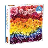 Galison Rainbow Flowers Jigsaw Puzzle, 500 Pieces, 20”x20” – Features an Array of Flowers and Petals in a Mesmerizing Rainbow of Color – Challenging, Perfect for Family Fun – Fun Indoor Activity