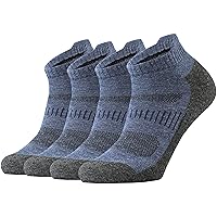Men's Merino Wool No Show Ankle Socks with Cushion Low Tab Summer for Outdoor Hiking Golf Loafer Sneaker Trail Running