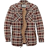 Legendary Whitetails Men's Big Tough As Buck Sherpa Lined Flannel Shirt Jacket, Buckeye Plaid, 4X-Large Tall