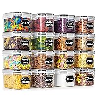Wildone Cereal & Dry Food Storage Container Set of 16 [0.8L /3.38 Cups] for Sugar, Flour and Baking Supplies, Airtight Leak-proof & BPA Free, with 20 Labels & 1 Marker