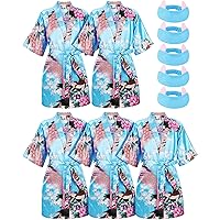 10 Pack Spa Robes for Girls Party Slumber Party Favors Birthday Squad Robes DIY Silk Satin Bathrobes with Headband