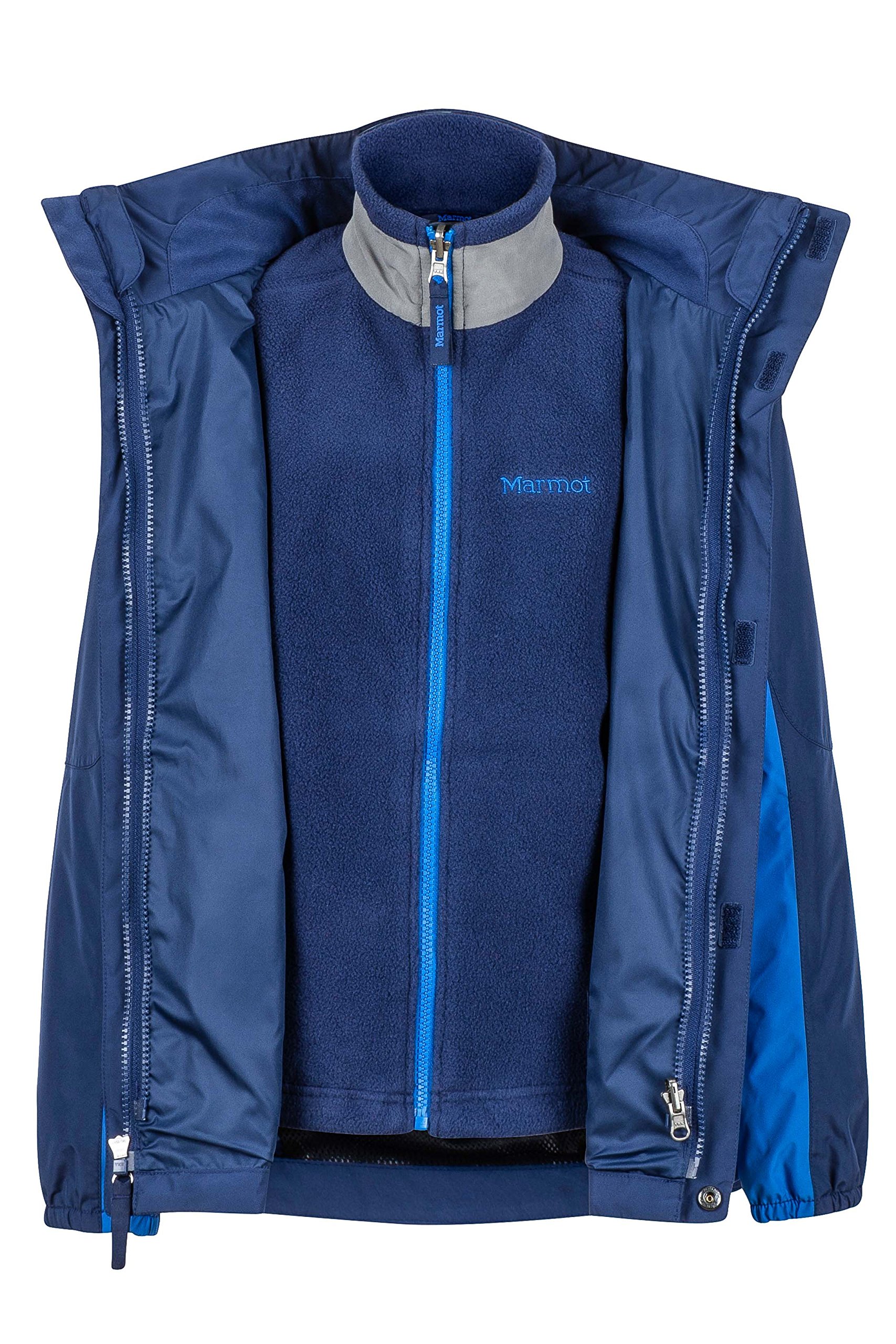 Marmot Boys' Northshore Waterproof Hooded Rain Jacket with Removable Fleece Liner