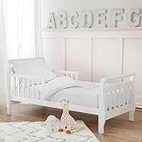 American Baby Company Heavenly Soft Minky Dot Chenille Toddler Bedding Set, White, 4 Piece, for Boys and Girls