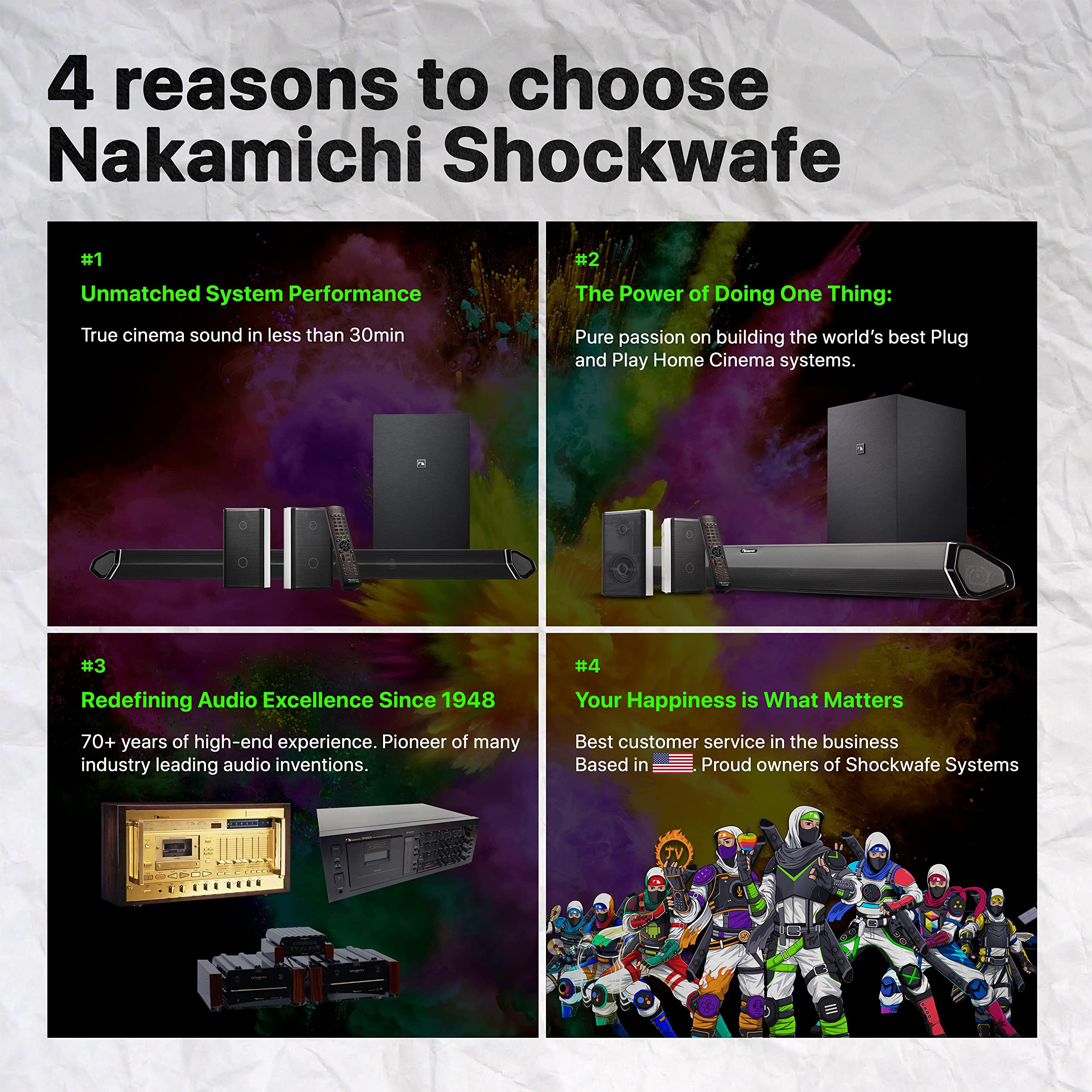 Nakamichi Shockwafe Pro 7.1.4 Channel 600W Dolby Atmos/DTS:X Soundbar with 8