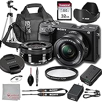 Sony Alpha a6400 Mirrorless Digital Camera with 16-50mm Lens + 32GB Card, Tripod, Case, and More (18pc Bundle) Sony Alpha a6400 Mirrorless Digital Camera with 16-50mm Lens + 32GB Card, Tripod, Case, and More (18pc Bundle)