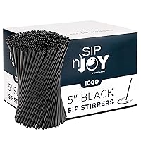 Coffee Stirrers Sticks, Disposable Plastic Drink Stirrer Sticks, 1000 Stirrers, Use It As A Coffee Straws Or A Cocktail Mixers (Black, 5-Inch (Pack of 1)