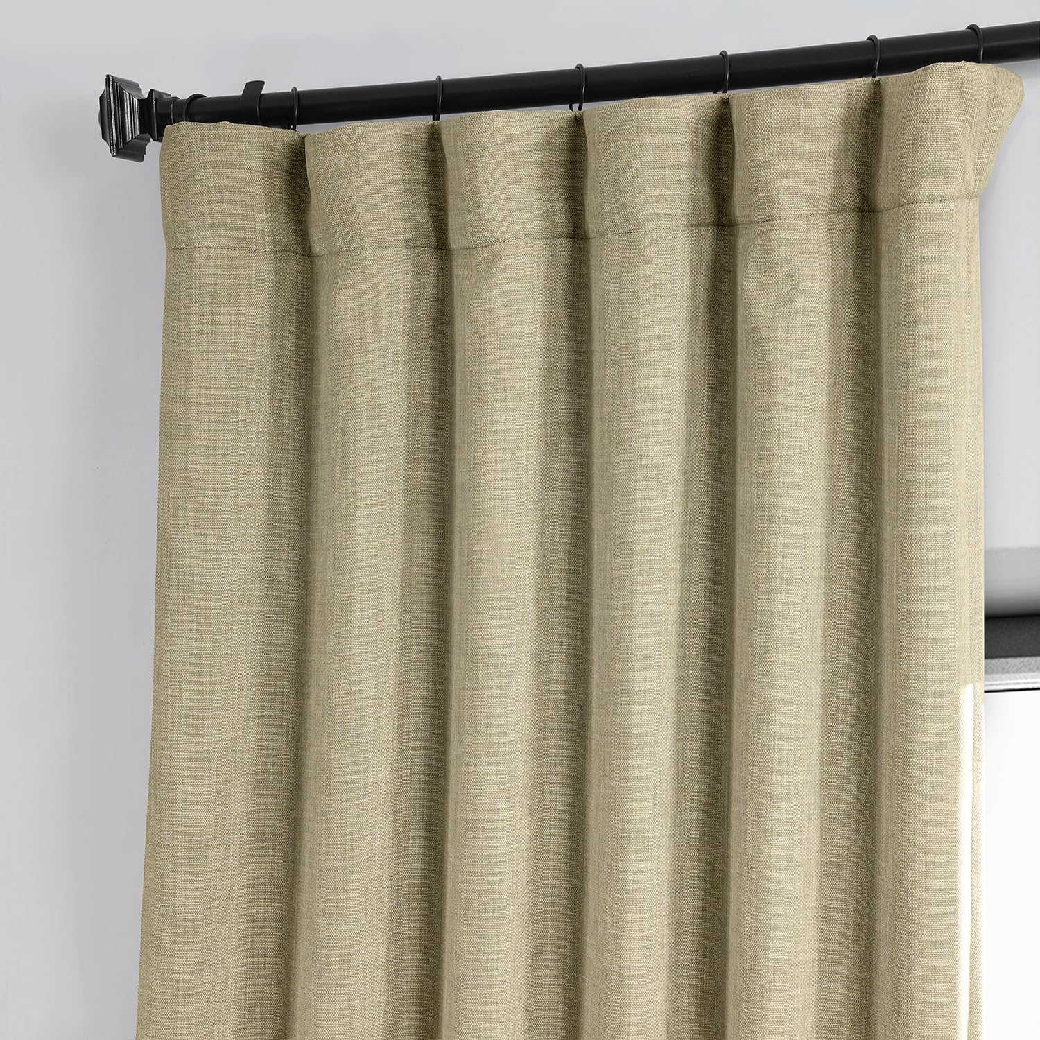 HPD Half Price Drapes Faux Linen Room Darkening Curtains - 96 Inches Long Luxury Linen Curtains for Bedroom & Living Room (1 Panel), 50W X 96L, Thatched Tan