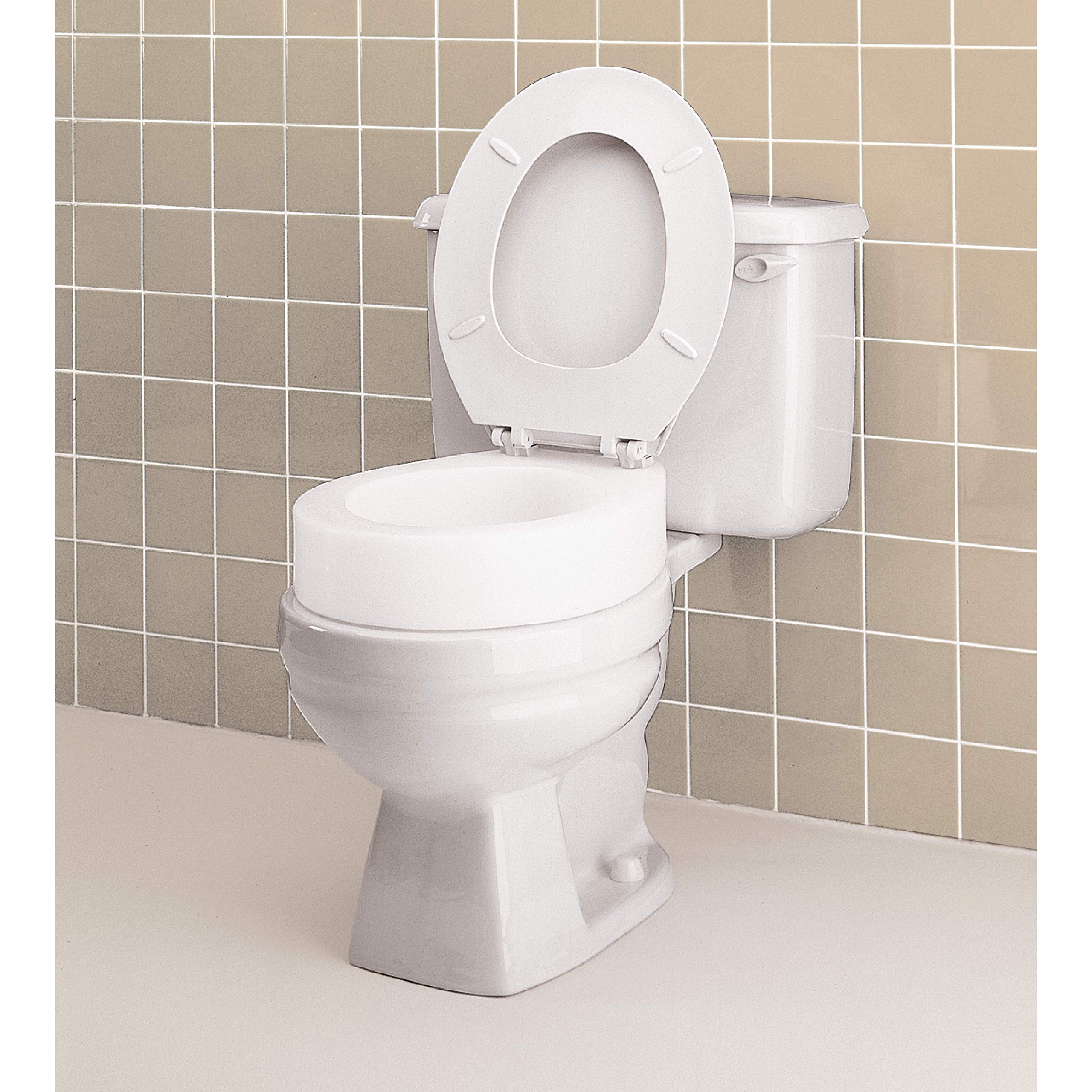 Carex Toilet Seat Riser, Elongated Raised Toilet Seat Adds 3.5 inches to Toilet Height, for Assistance Bending or Sitting, 300 Pound Weight Capacity Toilet Riser