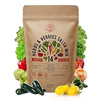 Organo Republic 14 Herb, Tomato & Chili Pepper Gardening Seeds Salsa Variety Pack for Outdoors & Indoor Garden 2200+ Non-GMO Heirloom Seeds Cilantro, Basil, Oregano, Parsley, Onion, Pepper Tomato Seed