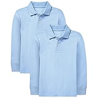 The Children's Place boys Uniform Long Sleeve Pique Polo 4 Pack