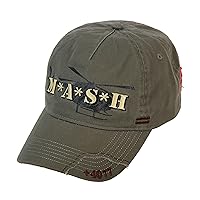 Adult Unisex MASH TV Show Medi-Vac Logo Olive Green Adjustable Baseball Hat