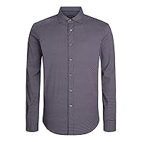 BUGATCHI Men's Shaped Performance Shirt, Mocha, S