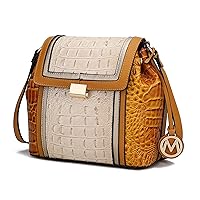 MKF Collection Crossbody Bag for Women – PU Leather Pocketbook Handbag – Designer Side Messenger Purse, Shoulder Crossover
