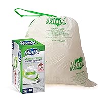 MintFlex Rodent Repellent Trash Bags, Tall Kitchen Drawstring Bags, 1 FT 11 ¾ Inches X 2 FT 1 Inch, 0.90 MIL, 13 Gallon, 40 Count