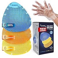 Urinal Screen Deodorizer (24 Pack) Urinal Cakes Fresh 3d Wave Anti-Splash Odor protection for Toilets in Bathroom Office Stadiums Schools with Free Gloves - 8pcs Blue 8pcs Yellow 8pcs Orange