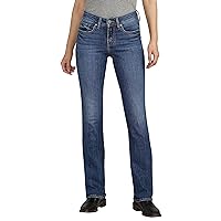 Silver Jeans Co. Women's Suki Mid Rise Curvy Fit Slim Bootcut Jeans, Med Wash EAE333, 32W x 31L