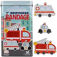 Bandages, First Responders Shaped Self Adhesive Bandage, Latex Free Sterile Wound Care, Fun First Aid Kit Supplies for Kids and Adults, 50 Count