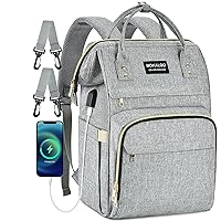 Mokaloo Diaper Bag Backpack, Large Baby Bag, Multi-functional Travel Back Pack, Anti-Water Maternity Nappy Bag Changing Bags (Grey)