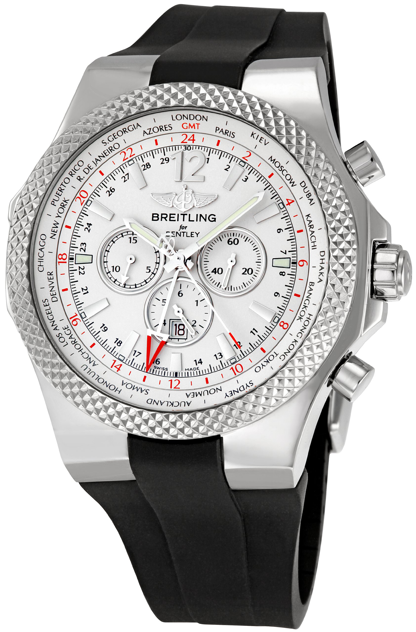Breitling Men's BTA4736212-G657BKRD Bentley GMT Silver Dial Watch