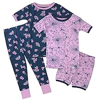 HonestBaby girls Multipack 2-Piece Pajamas Sleepwear PJs 100% Organic Cotton for Infant, Baby, Toddler Girls (LEGACY)