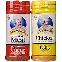 Chef Merito Carne Asada Beef and Chicken Seasoning Combo Pack, 14 oz I Pollo Asado,Carne Asado, Fajitas, Rotisserie Chicken, Meat Seasoning, 14 Ounce (Pack of 2)