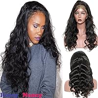 250% High Density Pre Plucked Glueless Lace Wigs Brazilian Virgin Human Hair Body Wave Lace Front Wigs Bleached Knot with Baby Hair for Black Women